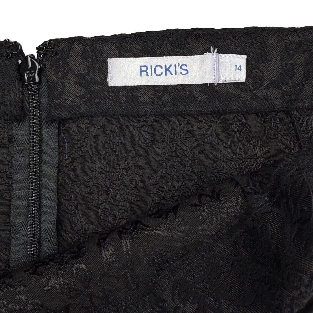 NWT RICKI'S Jacquard Black Pencil Skirt Size 14 - Picture 4 of 8
